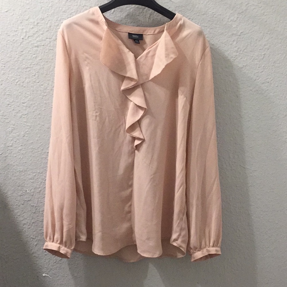 Mossimo Salmon pink ruffled blouse